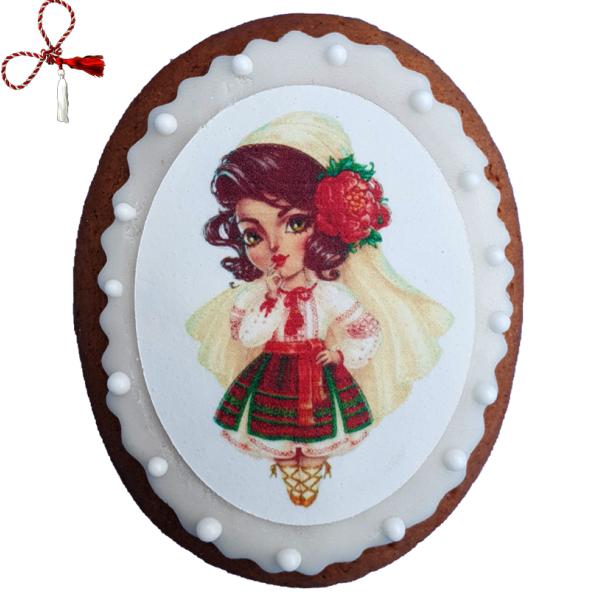 Martisor din turta dulce femeie port traditional